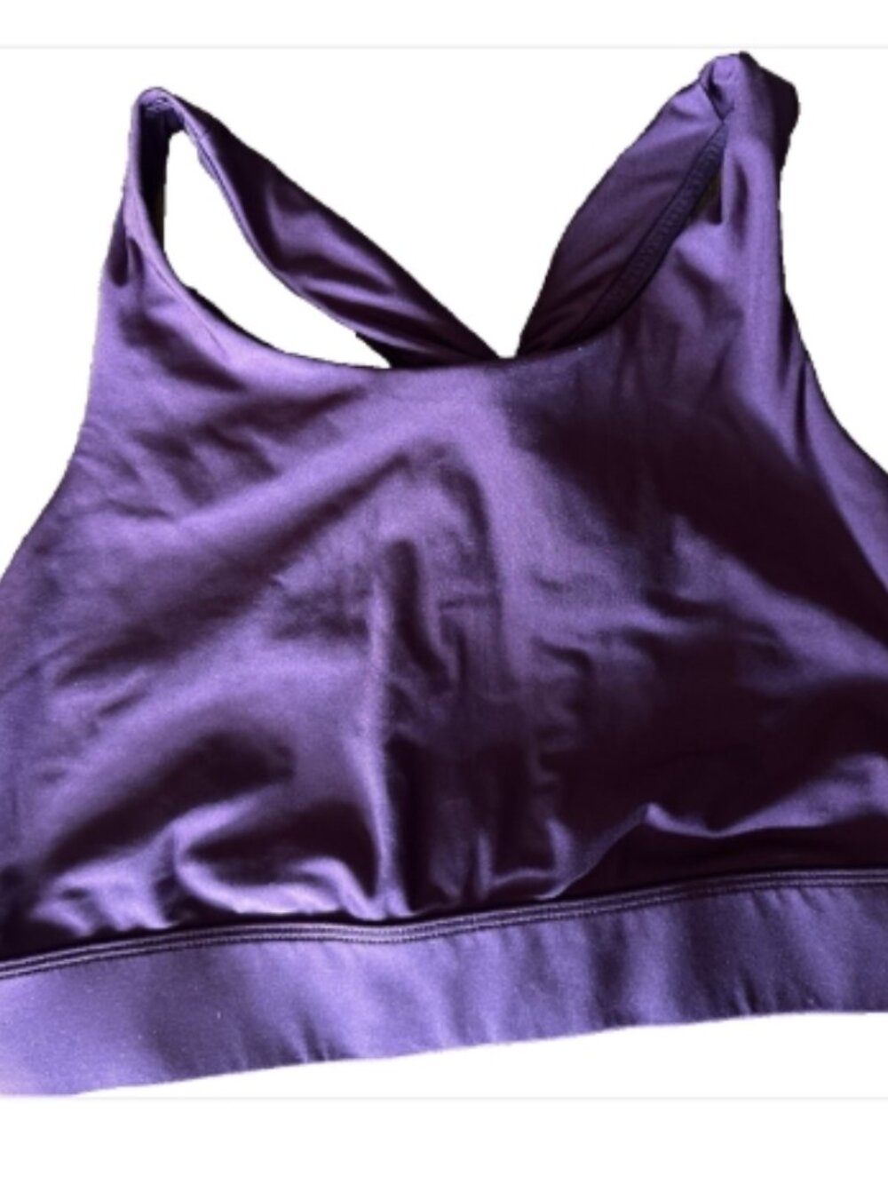 💜 Fabletics Purple Cross Back Sports Bra M/L Est No Pads 💜